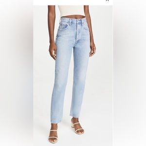 Agolde 90s pinchwaist high rise straight jeans in sound wave size 27